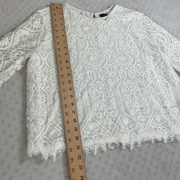 Worthington Womens White Long Bell Sleeve Lace Blouse Extra‎ Large - Picture 4 of 8